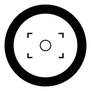 Kamera odak simgesi siyah renkli daire içinde