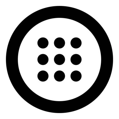 Düğme simgesi siyah renkli daire içinde arama