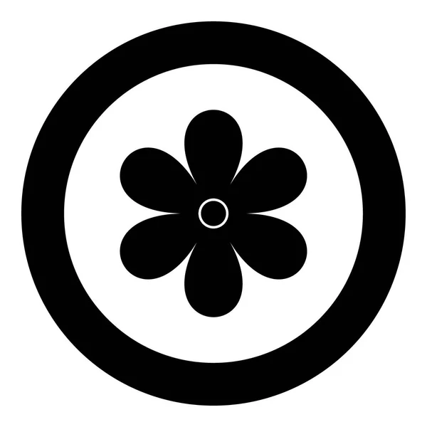 Kolor ikony czarny kwiat w koło — Wektor stockowy