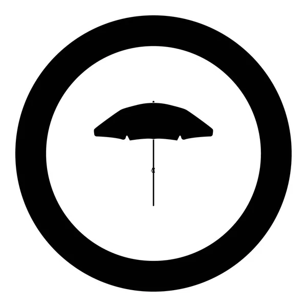 Sonnenschirm Symbol schwarze Farbe im Kreis — Stockvektor