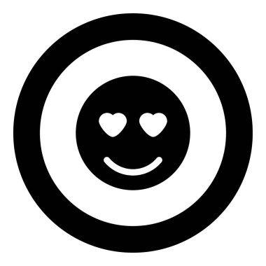 Simge siyah renkli daire içinde gülümse