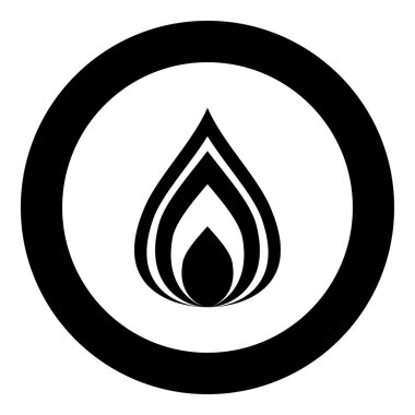 Simge siyah renkli daire içinde ateş