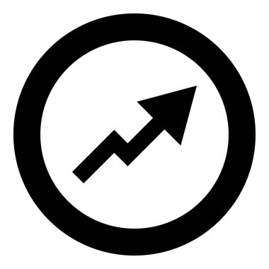 Daire içinde büyüme simge siyah renk grafiği