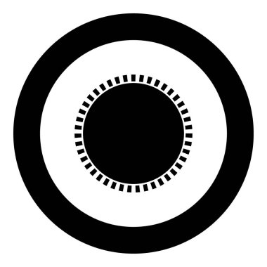 Güneş simgesi siyah renkli daire içinde