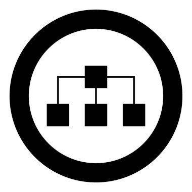 Ağ simgesi siyah renk daire