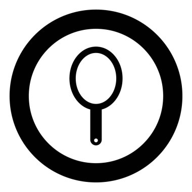 El ayna simgesi siyah renkli daire içinde