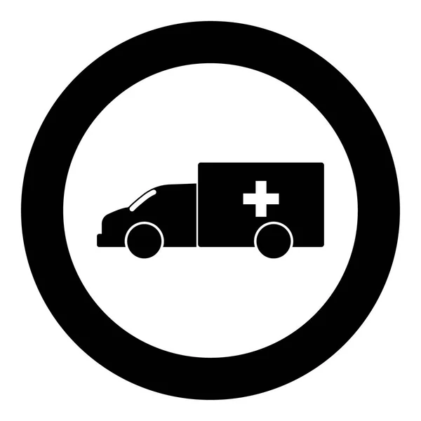 Аварийный автомобиль иконка черный цвет в круг — стоковый вектор