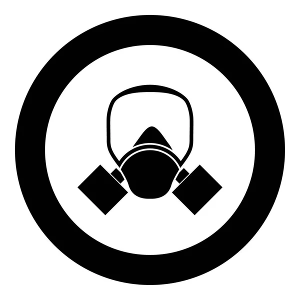 Gasmasker pictogram zwarte kleur in cirkel — Stockvector