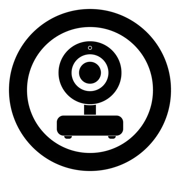 Web kamera-ikonen svart färg i cirkel — Stock vektor