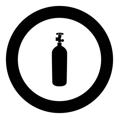 Propan gazı cylinde simge siyah renkli daire içinde