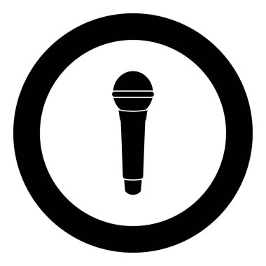 Mikrofon simgenin siyah renkli daire içinde