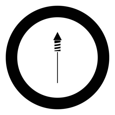 Çemberde roketler için havai fişek simge siyah renk