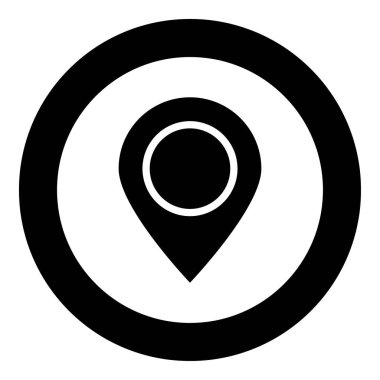 İşaret konum simgesi siyah renk daire