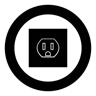 Soket simge siyah renkli daire içinde