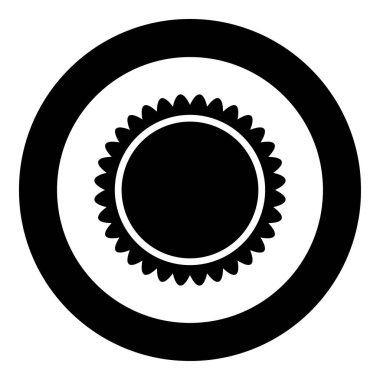 Güneş simgesi siyah renkli daire içinde