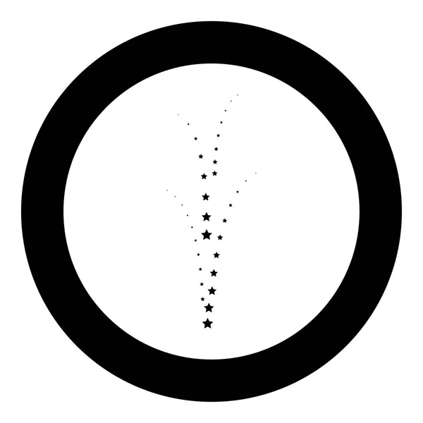 Ohňostroj ikonu černé barvy v kruhu — Stockový vektor