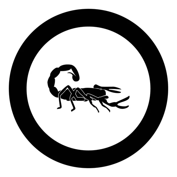 Icône Scorpion couleur noire en cercle — Image vectorielle