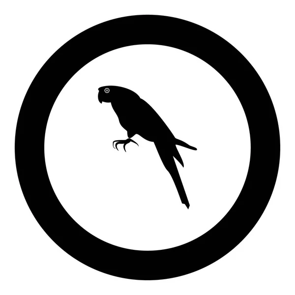 Papageiensymbol schwarze Farbe im Kreis — Stockvektor