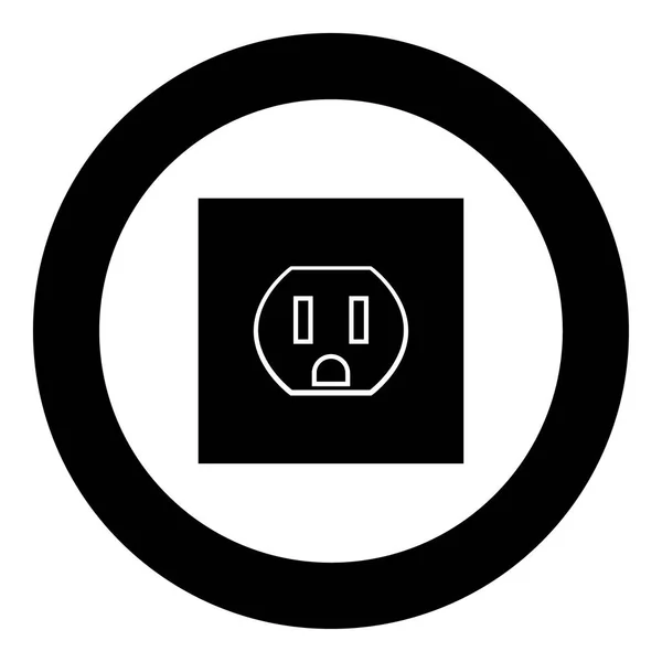 Socket icône couleur noire en cercle — Image vectorielle