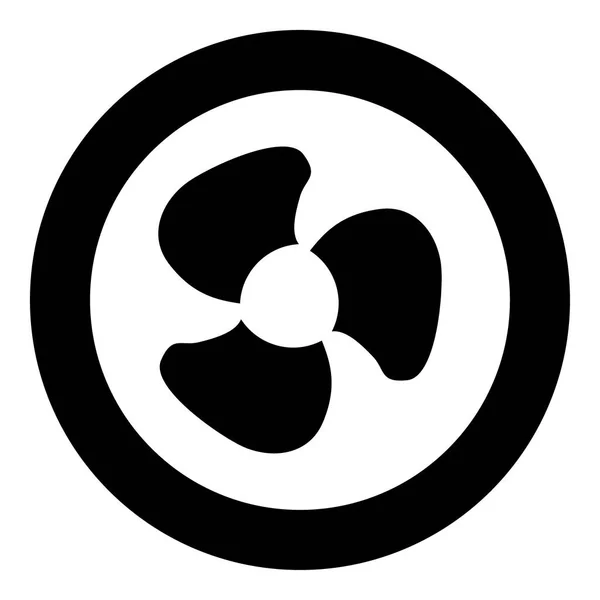 Ventilátor nože ikonu černé barvy v kruhu — Stockový vektor