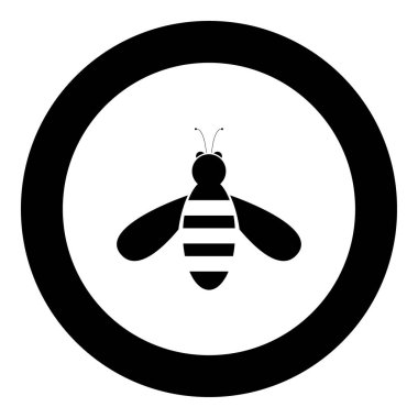 Arı simge siyah renkli daire içinde