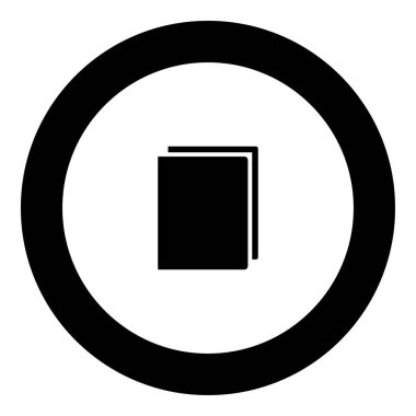 Kitap simgesi siyah renk daire