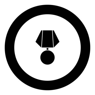 Siyah daire vektör çizim simgesinde madalya