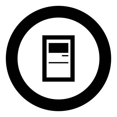 Hizmet terminal siyah kutsal kişilerin resmi içinde daire vektör çizim