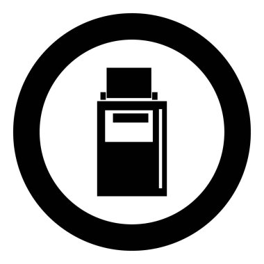 Daire vektör çizim el terminal siyah simgesinde