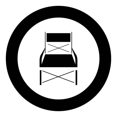 Katlanır sandalye siyah kutsal kişilerin resmi içinde daire vektör çizim