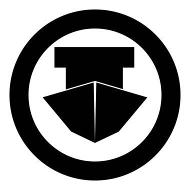 Gemi siyah kutsal kişilerin resmi içinde daire vektör çizim