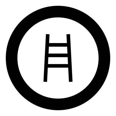 Daire vektör çizim merdiveni siyah simgesini