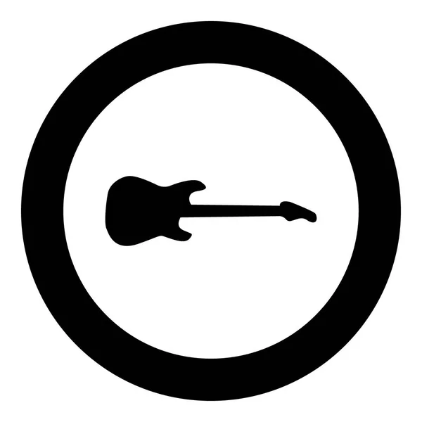 Elektrische Gitarre schwarzes Symbol im Kreis Vektor Illustration — Stockvektor