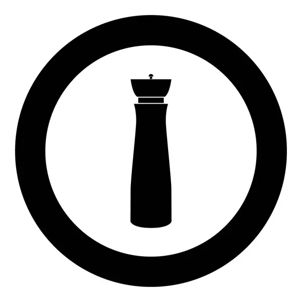 Salt and pepper mill black icon in circle vector illustration — Stock Vector