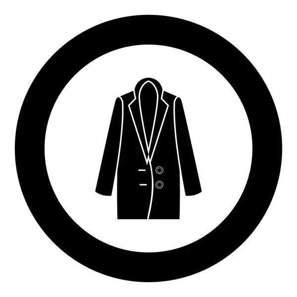 Woman overcoat black icon in circle vector illustration — Stock Vector