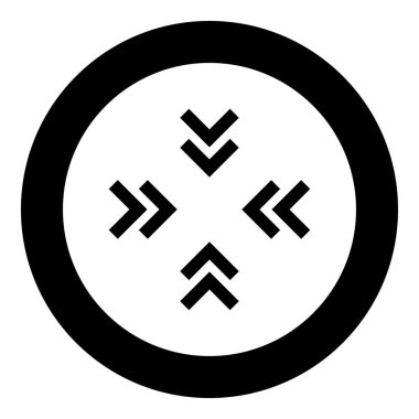 Nişan almak ya da hedef daire içinde siyah ok simgesi