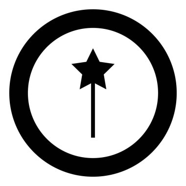 Sihirli değnek siyah simgesi daire