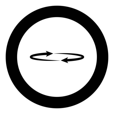 Çember üzerindeki iki ok. Açı 360 siyah simgesi daire