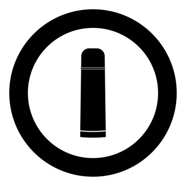 Termos veya vakum şişesi siyah simgesi daire