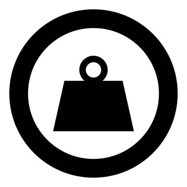 Daire içinde ağırlık siyah simgesi