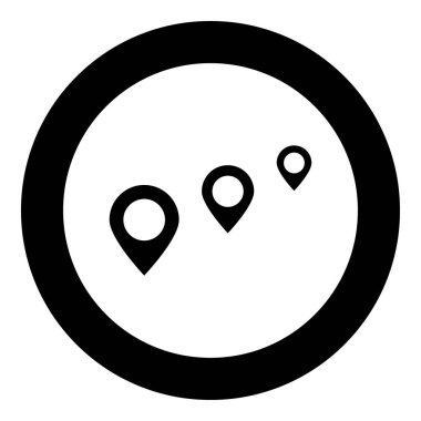 Konum yolu siyah simgesi daire