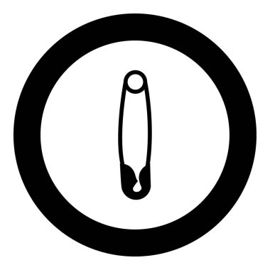 Çengelli iğne siyah simgesi daire