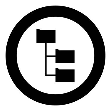 Klasör yapısı siyah simgesini daire