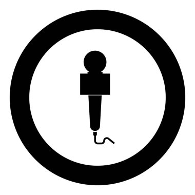 Haber mikrofon siyah simgesi daire