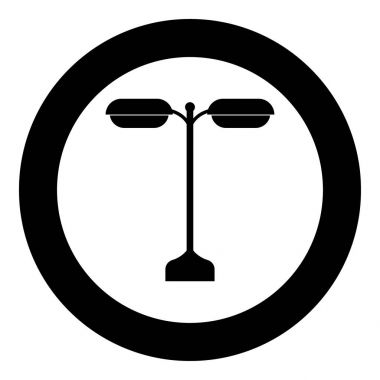 Sokak ışık veya lamba siyah simgesi daire