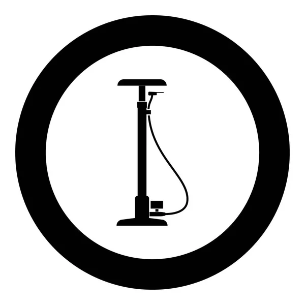 Pompe à vélo icône noire en cercle — Image vectorielle