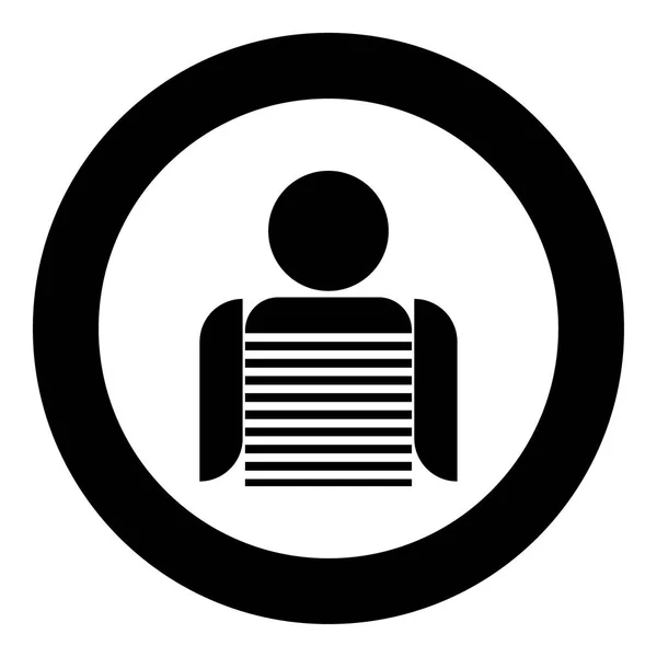 Marinheiro ícone preto em círculo — Vetor de Stock