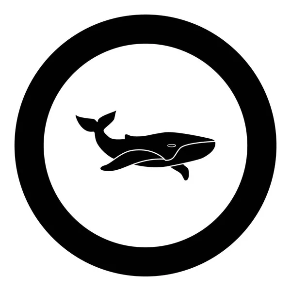 Whale black icon in circle — Stock Vector