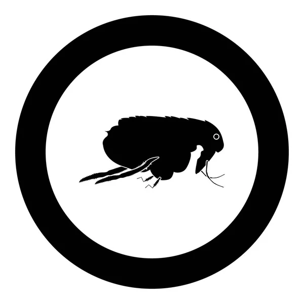 Vlo zwarte pictogram in cirkel — Stockvector