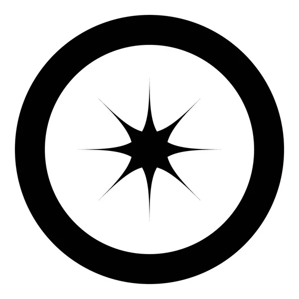 Stern schwarzes Symbol im Kreis — Stockvektor